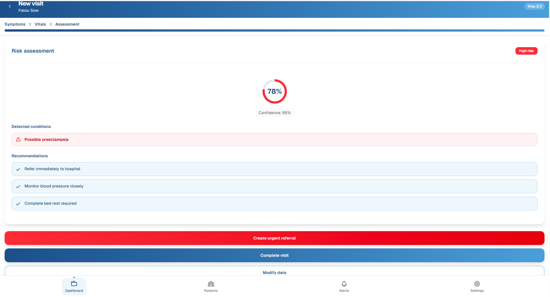 CHW Dashboard AI Risk Assessment